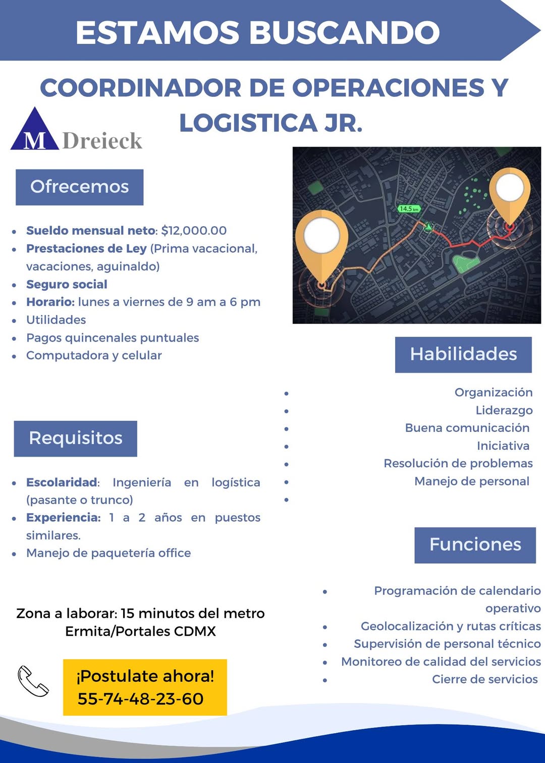 Coordinador de Operaciones y Logística Jr.